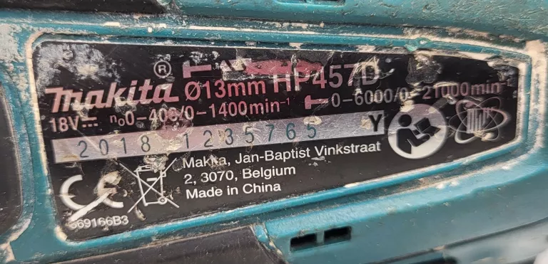 WKRETARKA MAKITA HP457D Z AKUMULATOREM 1,5H