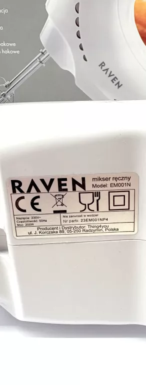 MIKSER RĘCZNY RAVEN EM001N