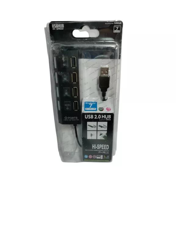 HUB USB 2.0 SZYBKI ROZDZIELACZ ADAPTER PORTÓW USB 4 PORTY CZARNY AK228A