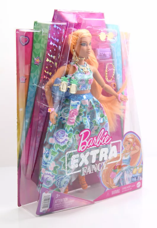 LALKA BARBIE EXTRA FANCY SUKIENKA W KWIATY