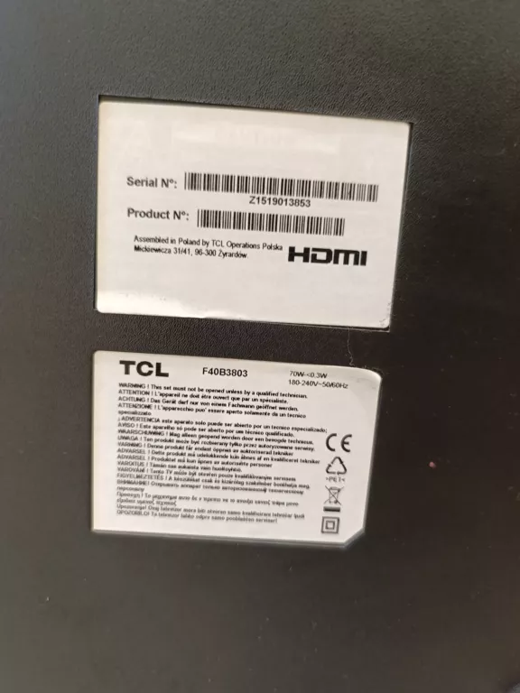 TELEWIZOR TCL F40B3803