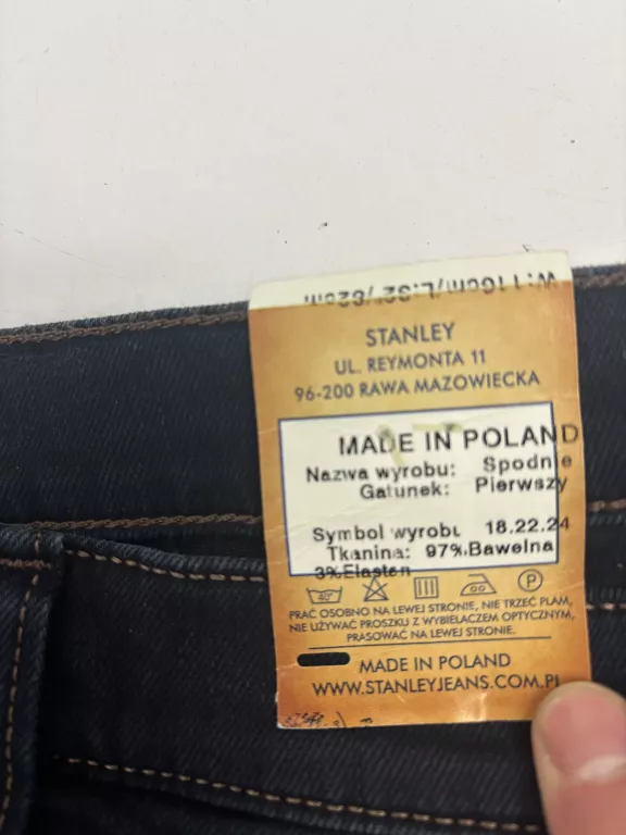 SPODNIE MĘSKIE STANLEY 405/045 W33 L32 IGŁA W44 L32