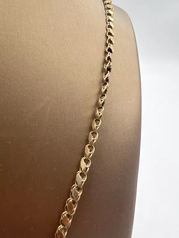 OKAZAŁY ZŁOTY ŁAŃCUSZEK - CIEKAWY SPLOT / 11.24G/585/50CM