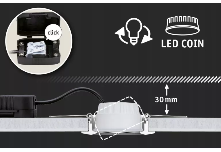 PAULMANN LED MODUŁ DO ZABUDOWY NOVA COIN OKRĄGŁY 50MM COIN 6W 470LM