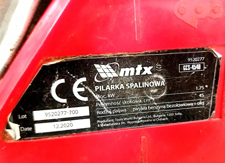 PILARKA PIŁA SPALINOWA MTX GCS-4540