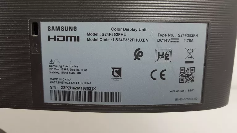 MONITOR SAMSUNG S24F350FHU