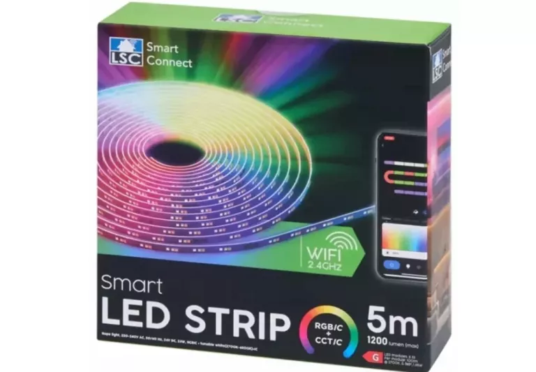 TAŚMA LED RGB+ CCT/C 5 METRÓW STEROWANA PRZEZ APLIKACJĘ I WIFI LSC