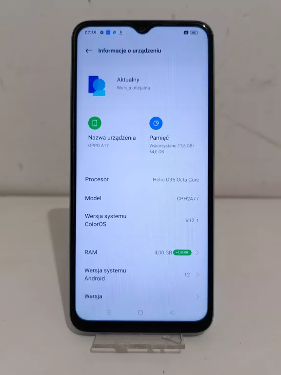 TELEFON OPPO MODEL A17 4/64 GB ZESTAW