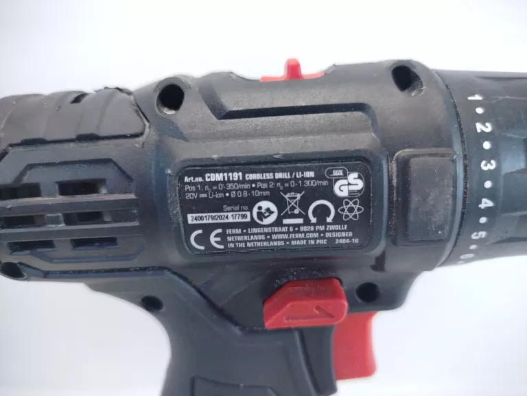 WKRĘTARKA FERM CDM1191 AX POWER 20V AKUMULATOR 2.0AH ŁADOWARKA 350-1300RPM