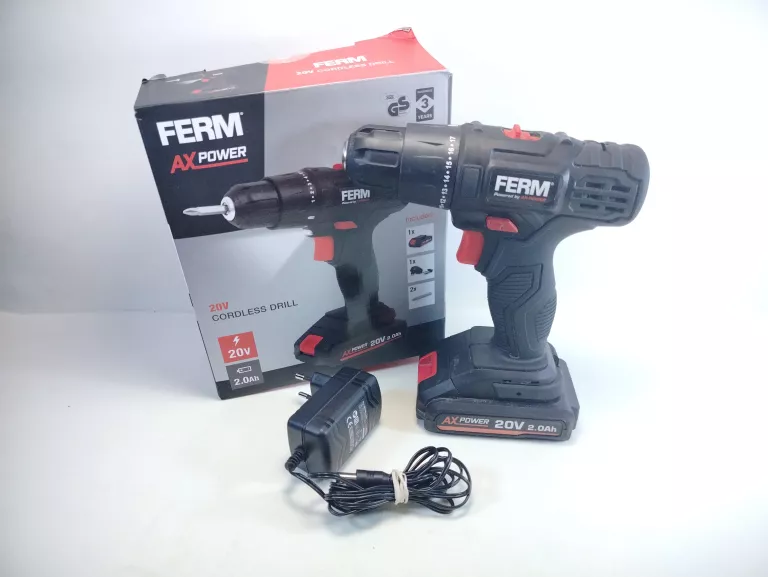 WKRĘTARKA FERM CDM1191 AX POWER 20V AKUMULATOR 2.0AH ŁADOWARKA 350-1300RPM