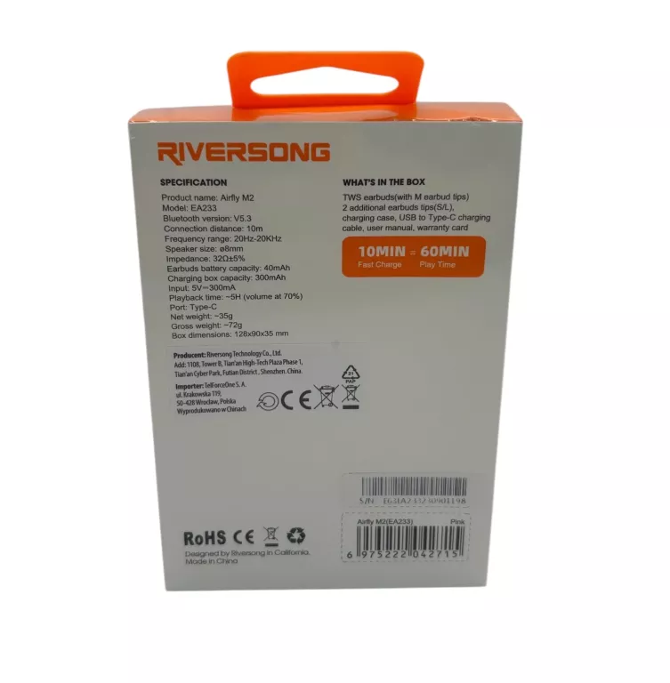 RIVERSONG SŁUCHAWKI AIRFLY M2 EA233