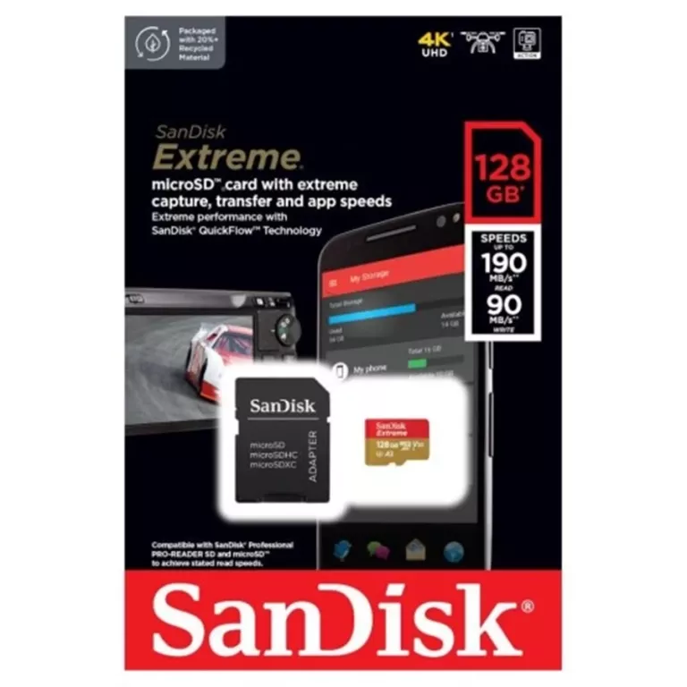 KARTA PAMIĘCI SANDISK EXTREME 128GB 190MB/S