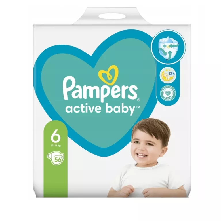 PAMPERS ACTIVE BABY 6 56 SZT. 13-18 KG PIELUSZKI