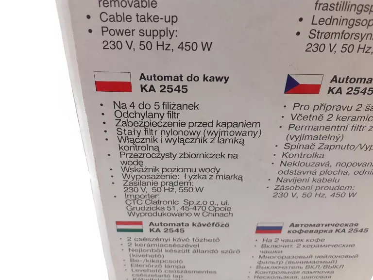 AUTOMAT DO KAWY NA 4/5 FILIŻANEK