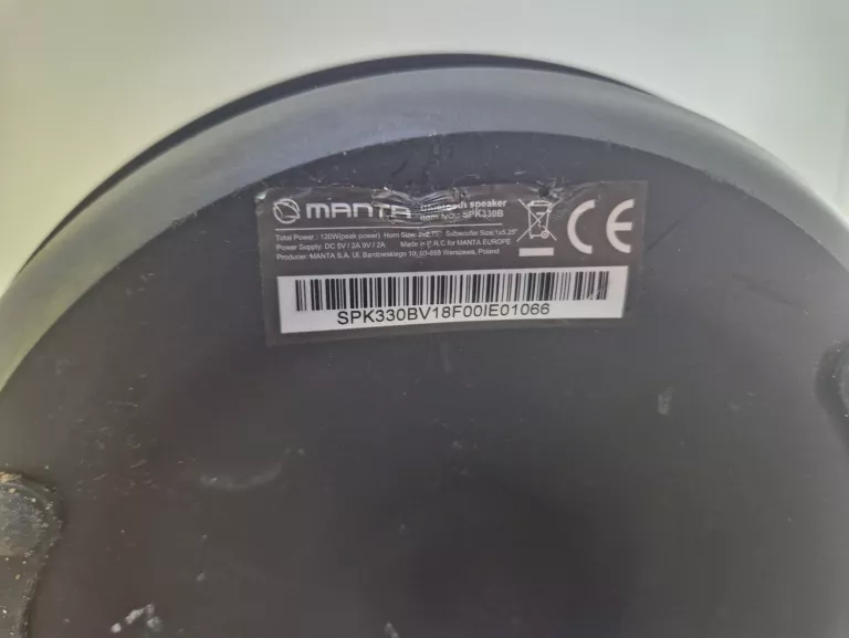 GŁOŚNIK MANTA SPK330B MIKROFON KABEL