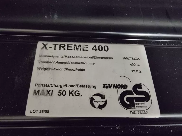 BOX TAURUS XTREME 400 - TYTANOWY Z POŁYSKIEM PLUS RELINGI