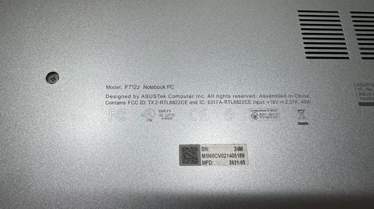 ASUS F712J I3-1005G1 8GB RAM SSD 512GB WINDOWS 11 HOME