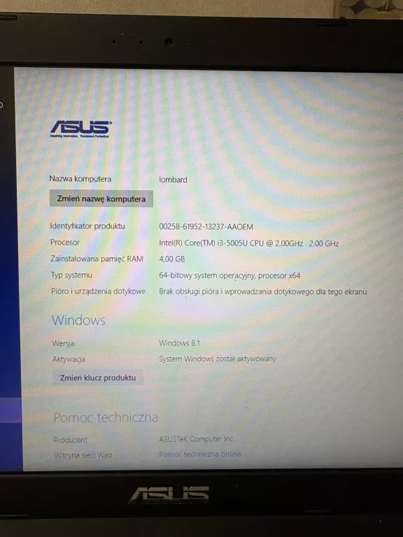 LAPTOP ASUS F555L ZASILACZ