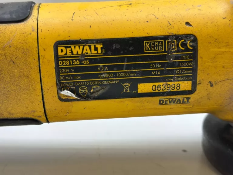 SZLIFIERKA KĄTOWA DEWALT D28136 1500W