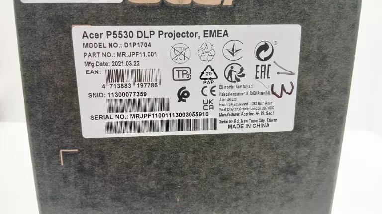 PROJEKTOR ACER P5530 DLP D1P1704