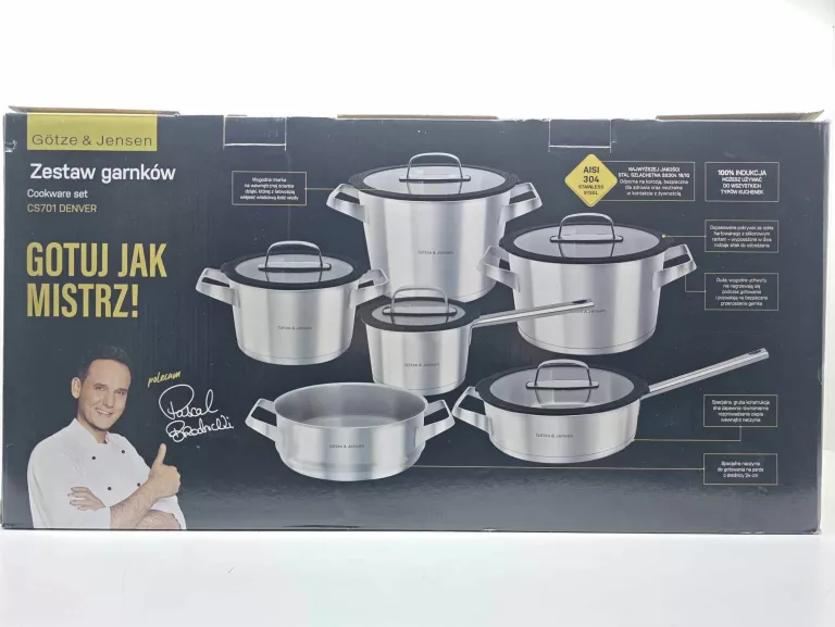 ZESTAW GARNKÓW GOTZE & JENSEN 11 ELEMENTÓW CS701 DENVER JAK NOWE!!! ZOBACZ