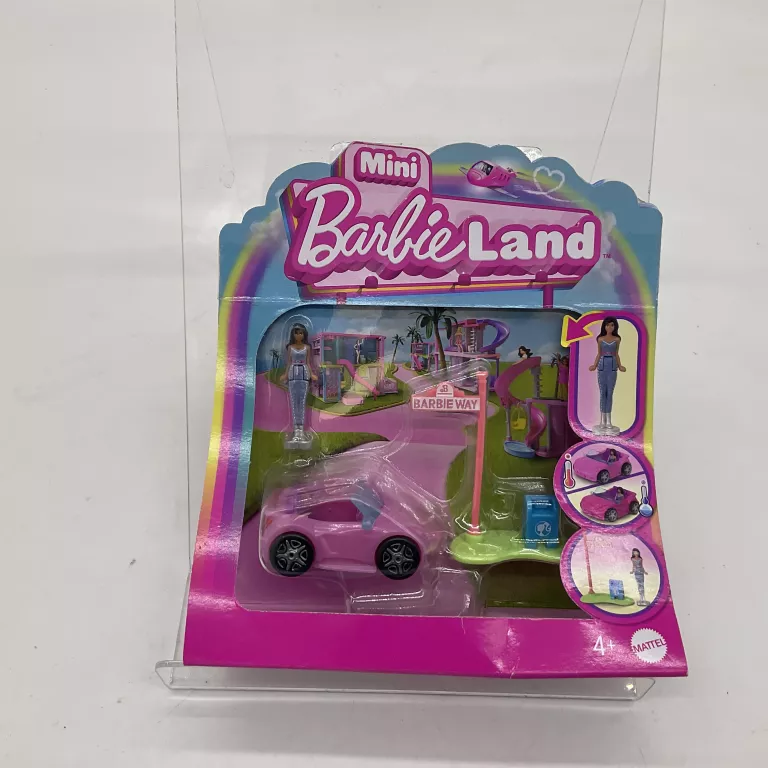 BARBIE MINI BARBIELAND KABRIOLET ZABAWKA AUTO I MINI LALKA ZESTAW 4+ HYF42