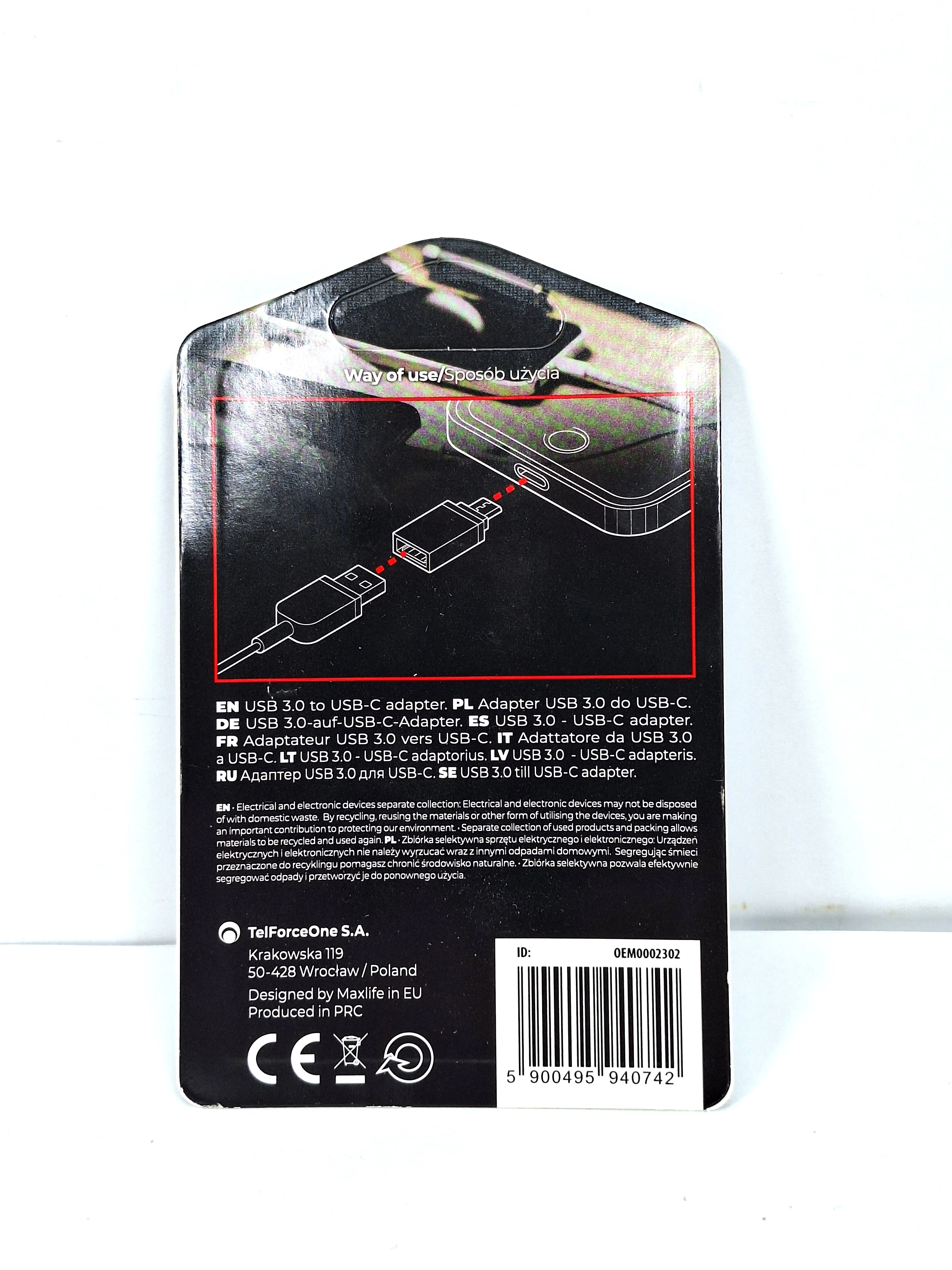 maxlife-adapter-usb-30-do-usb-c-ean-gtin-5900495940766