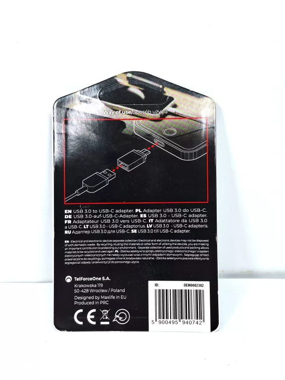 maxlife-adapter-usb-30-do-usb-c-ean-gtin-5900495940766