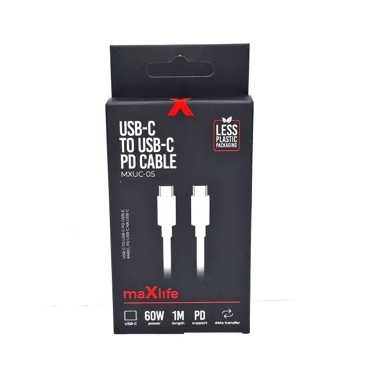 MAXLIFE MXCU-05 USB-C - USB-C BIAŁY 1M