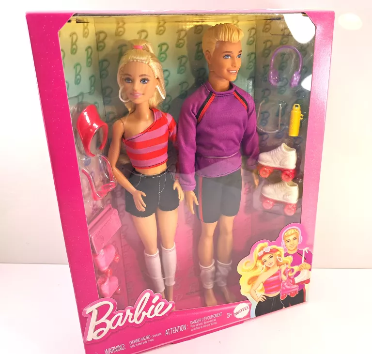 LALKA BARBIE I KEN NA WROTKACH ZESTAW DWÓCH LALEK + AKCESORIA