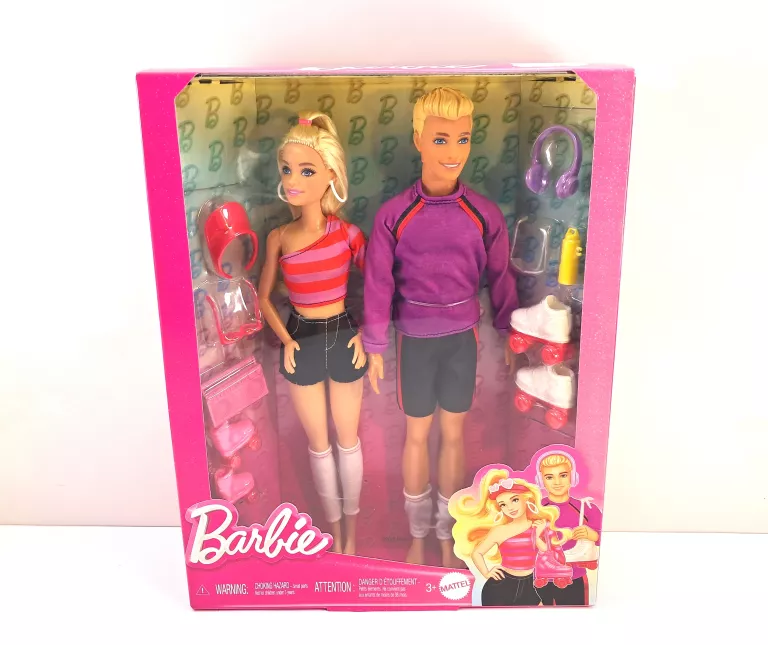 LALKA BARBIE I KEN NA WROTKACH ZESTAW DWÓCH LALEK + AKCESORIA