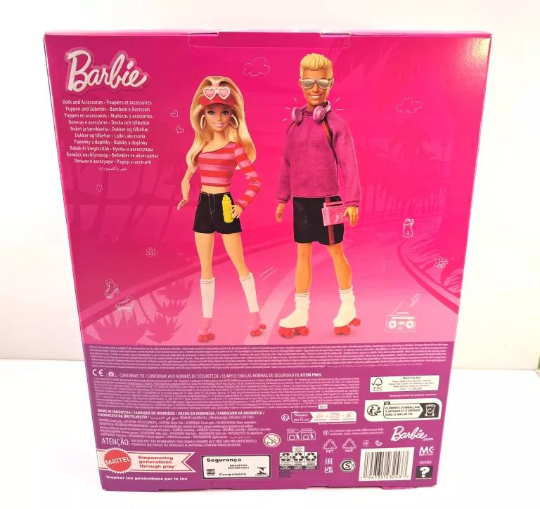 LALKA BARBIE I KEN NA WROTKACH ZESTAW DWÓCH LALEK + AKCESORIA