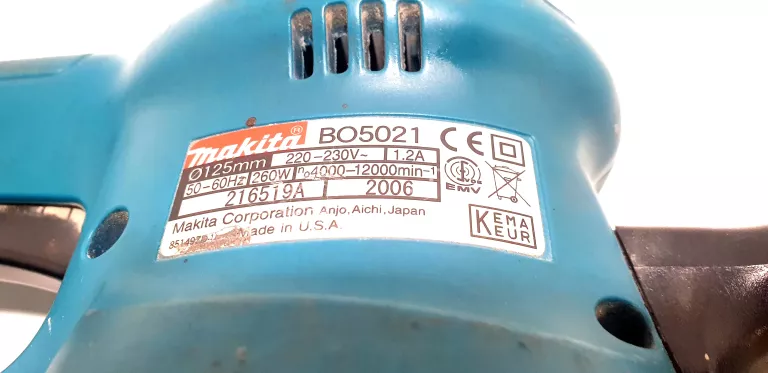 SZLIFIERKA OSCYLACYJNA MIMOŚRODOWA MAKITA BO5021 125MM 260W