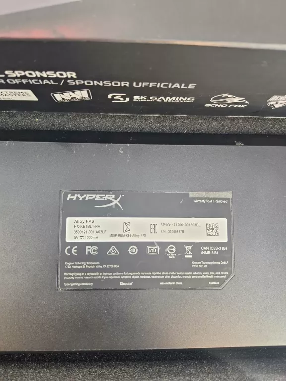 KLAWIATURA HYPERX ALLOY FPS PRO CHERRY MX RED HX-KB4RD1-RU