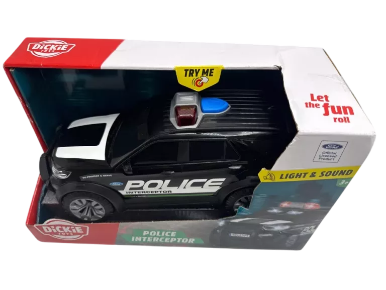 DICKIE 3714018 FORD INTERCEPTOR POLICE CAR XL SAMOCHÓD ŚWIATŁO DŹWIĘK