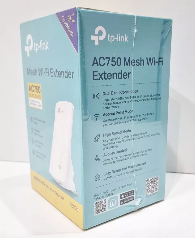 WZMACNIACZ SYGNAŁU ZASIĘGU WIFI TP-LINK RE190 V.5 DZIAŁA Z ONEMESH AC750