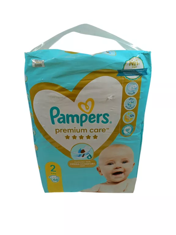 PIELUSZKI PAMPERS PREMIUM CARE, ROZMIAR 2, 68 SZT, 4KG-8KG