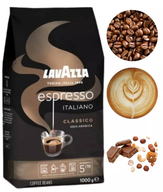 LAVAZZA CAFFE ESPRESSO KAWA ZIARNISTA ARABICA ŚREDNIO PALONA 1KG