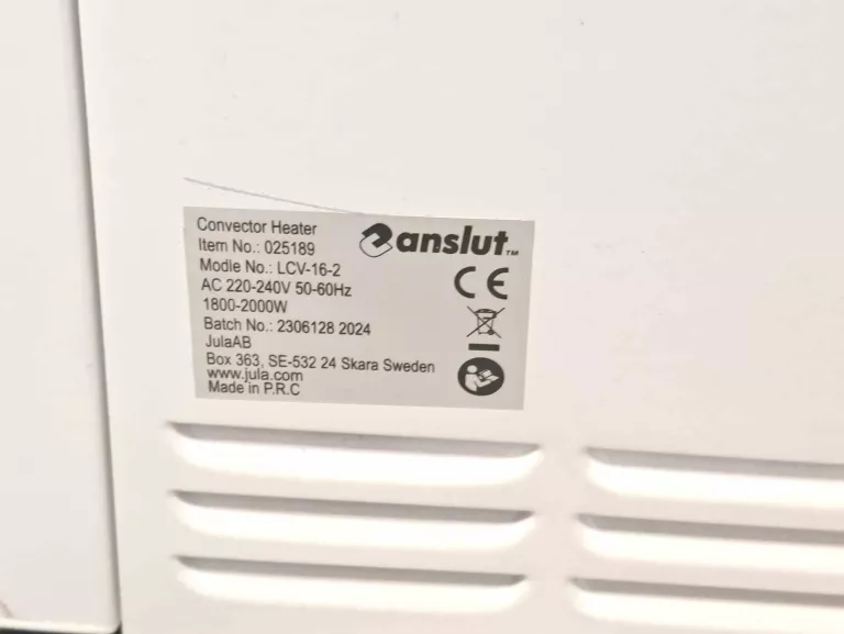 GRZEJNIK KONWEKTOROWY ANSLUT LCV-16-2 2000W