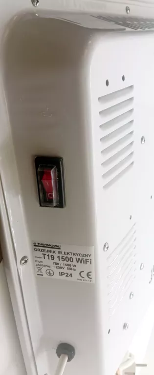 GRZEJNIK TERMOVAL T19 1500 W BIAŁY