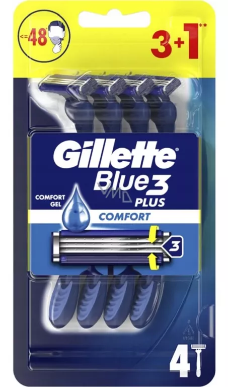 GILLETTE BLUE 3 COMFORT MASZYNKI JEDNORAZOWE 3 + 1 GRATIS