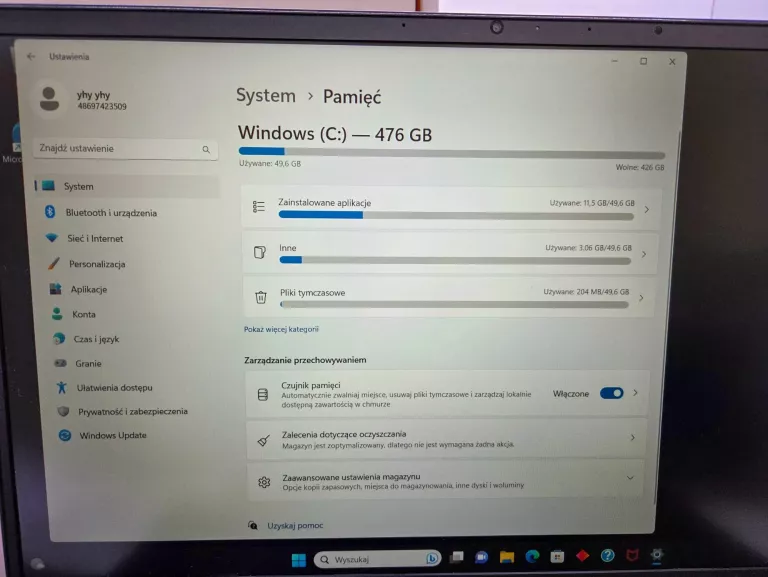 LAPTOP HP OMEN 16 K0750NW I5-12500H 16 RAM 500GB FV