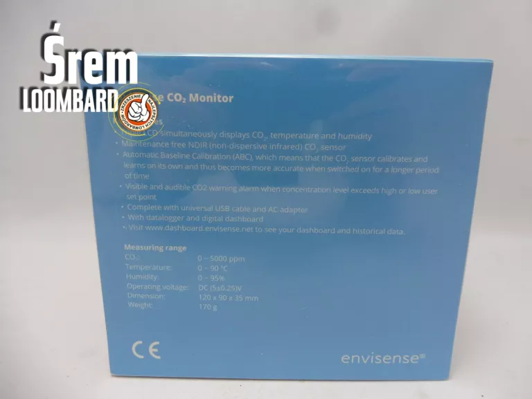 CZUJNIK ENVISENSE CO2 MONITOR AND DATA LOGGER, KOMPLET, JAK NOWY!