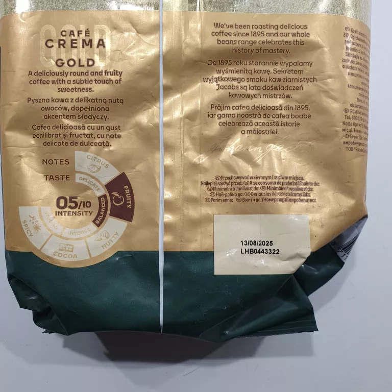 KAWA ZIARNISTA MIESZANA JACOBS CREMA GOLD 1000 G