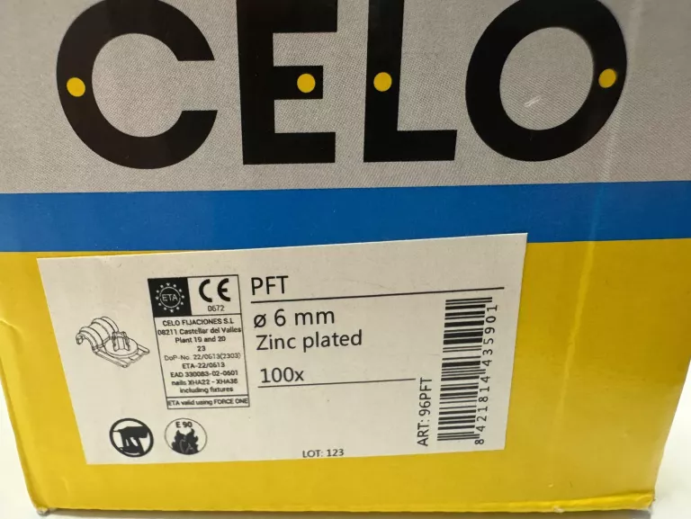 CELO UCHWYT POJEDYŃCZY PFT O 6MM STAL OCYNKOWANA DO OSADZAKA 99 SZT