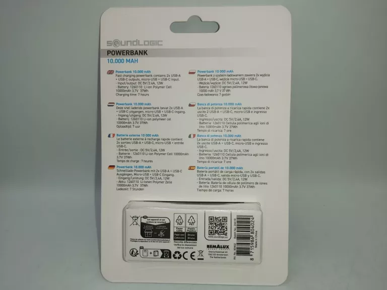 POWERBANK SOUNDLOGIC 10000 MAH CZARNY