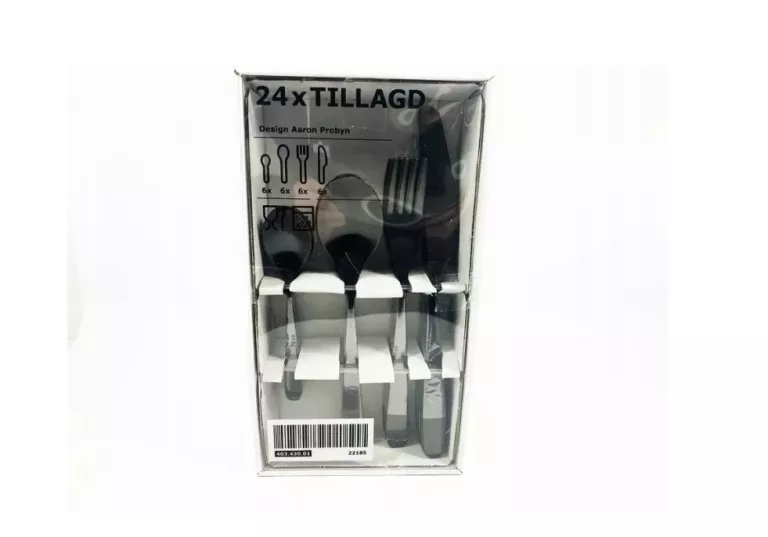 KOMPLET SZTUĆCÓW 24X TILLAGD IKEA CZARNE