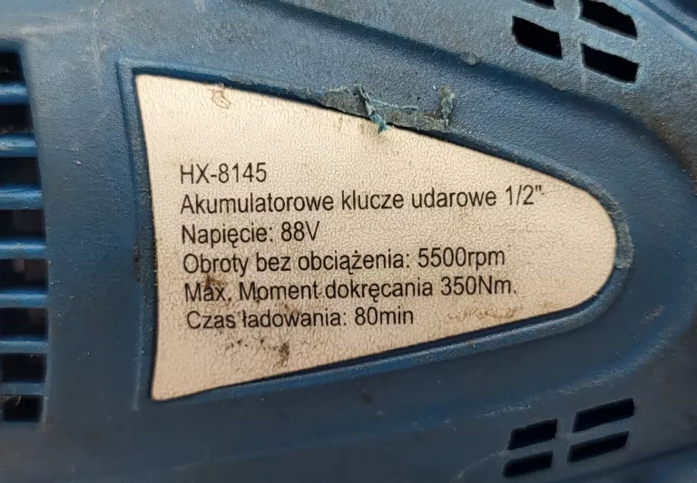 KLUCZ UDAROWY HÖXTER HX-8145 / 2 X AKU/ ŁADOWARKA