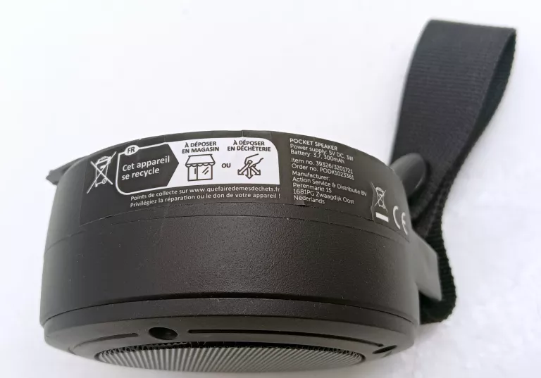 GŁOŚNIK POCKET SPEAKER 3W 300MAH CZARNY