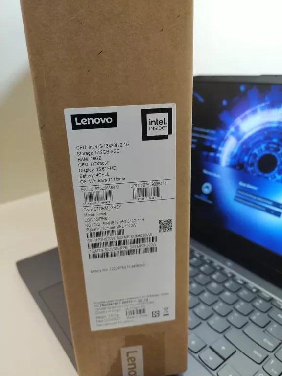 LAPTOP LENOVO LOQ 15IRH8 I5/16GB/512GB/RTX3050/WIN11